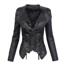 S-XXXL 2021 new Fashion Ladies Gothic Smooth Motorcycle Faux Leather Jackets high quality Biker Streetwear Black Coat jacket 2024 - buy cheap