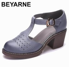 BEYARNE Summer sandals female handmade 100% genuine leather women casual comfortable woman shoes sandals women summer shoesE346 2024 - buy cheap