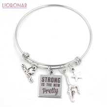 Pulsera ajustable de acero inoxidable para gimnasio, brazalete de gimnasia para Fitness, regalos de joyería, 10 Uds. 2024 - compra barato