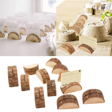 120pcs Rustic Wood Base Holder Table Name Card Holder Note Photo Message Clip 2024 - buy cheap