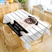 Custom Christmas Pug Dog Table Cloth Oxford Print Rectangular Waterproof Oilproof Animals Table Cover Wedding Tablecloth 2024 - buy cheap