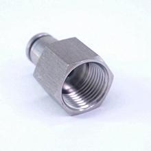 Conector pneumático reto em aço inoxidável 304, conector de tubo od 6mm * 3/8 "bsp fêmea, encaixe rápido de metal 2024 - compre barato