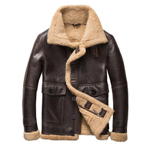 Casaco de pele de carneiro masculino, casaco de pele de ovelha genuína da moda, jaqueta de inverno para homens, marrom, tamanho grande 5xl 2024 - compre barato
