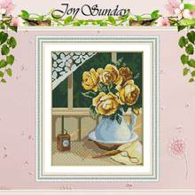 Yellow rose counted Cross Stitch 11CT 14CT Cross Stitch Set Wholesale DIY Chinese flower Cross-stitch Kit Embroidery Needlework 2024 - buy cheap