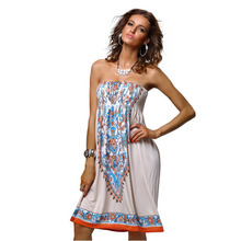 Vestido Hippie bohemio de verano para mujer, ropa informal sin tirantes, con estampado de cachemir Vintage, DA18071, envío rápido 2024 - compra barato