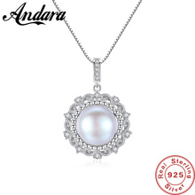 Colar com pingente de pérolas água doce cinza 10-10.5mm, joia de luxo elegante 2024 - compre barato