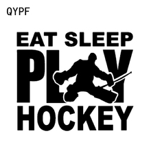 QYPF 16.4*13.9CM Interesting EAT SLEEP PLAY HOCKEY Decor Car Stickers Vinyl High Quality Accessories Motorcycle C16-0579 2024 - buy cheap