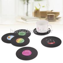 6pcs Round Retro CD Vinyl Coaster Record Cup Coffee Drink Holder Mat Table Placemat Tablewar Creative Home Decor 2024 - buy cheap