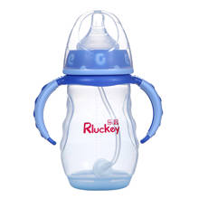 LCLL-Rluckey Brand Baby PP Milk Feeding Bottle Newborn Anti-Flatulence Wide Mouth with Handle Soft Silicone Nipple Bottle Bott 2024 - buy cheap