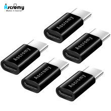 Адаптер Ascromy 5 шт./лот USB 3,1 Тип C штекер-Micro USB гнездо адаптер Type-C конвертер фоторазъем для Huawei Mate 20 Pro X Lite 2024 - купить недорого