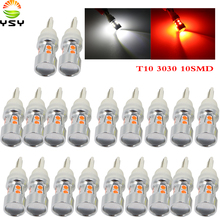 YSY 20pcs NEW T10 Bulbs Interior LED DRL 194 W5W Car lamps External Auto Parking Lights 10-SMD 3030 White Red 12V 2024 - buy cheap