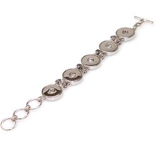 Miasol DIY 5 Snaps Button Charm Bracelet Fits Snap Button Charms bracelets.High quality rhodium plated metal bracelets 2024 - buy cheap