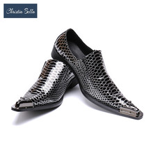 Christia Bella Business Dress Men Shoes Luxury Brand Designer Mental Pointed Toe Mens Wedding Shoes Career Work Party Shoes 2024 - buy cheap