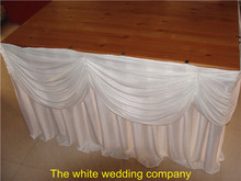 2 шт. 21ft белый шелк льда Юбка для стола с Swag для Свадебная вечеринка для торжеств бесплатная доставка 2024 - купить недорого