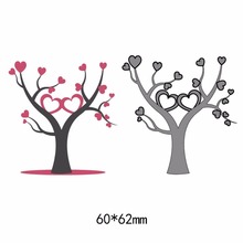 Flower and heart tree Craft Card metal steel  Cutting Dies Scrapbooking Stencils For DIY Photo Album Card Decor Embossing 2024 - buy cheap