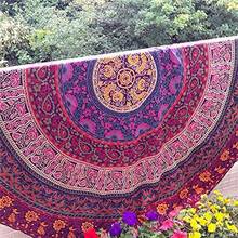 Индийский гобелен с цветочным принтом мандала, подвесной пляжный коврик в богемном стиле, искусственный Цыганский Коврик для йоги, одеяло 2024 - купить недорого