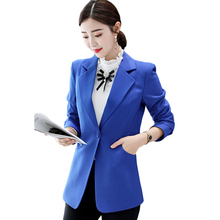 PEONFLY New Office Ladies Plus Size 2XL Work Wear Coat Women Blazer Black Red Elegant Formal Long Sleeve Slim Jacket Suit Winter 2024 - buy cheap