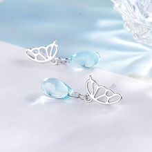 Brincos pendurados femininos em prata esterlina 925, sola de memória borboleta super fada cristal fresco requintado moda feminina 2024 - compre barato