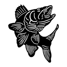 15.5*17.8CM Walleye Fishing Fun Car Stickers Reflective Decals Motorcycle Accessories C2-0566 2024 - buy cheap