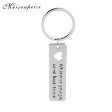 wherever you go come back to me Keychains for lover hollow Heart Key Holder For husband policeman dog tag keyring Women Jewelry 2024 - buy cheap