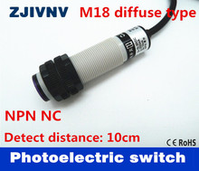 M18 диффузный рефлектометр NPN NC DC10-30V, 3 провода, фотоэлектрический датчик, переключатель, определите расстояние 10 см, сертификат CE, G18-3A10NB 2024 - купить недорого