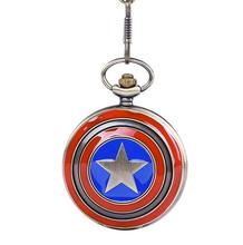 Vintage Captain America Bronze antiques Fashion quartz pentagram men and woman pocket watches 2024 - buy cheap