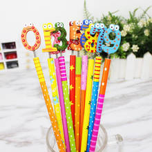 10 Pcs/set Cartoon Colorful Animal Frog Number Design Wooden Pencils Office School Standard Pencils Gift Prize Stationery 2024 - buy cheap