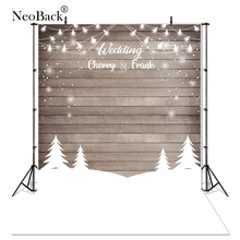 Виниловый зимний фон NeoBack для фотосъемки новорожденных, снежинки светильник лые деревянные свадебные фоны под заказ для студийной фотосъемки, баннер 2024 - купить недорого