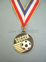 Top sell factory price 3d ball soccer medal gold with patriotic neck ribbon cheap custom sport medals low price metal medals 2024 - buy cheap