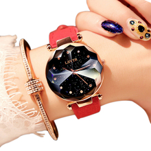 Lsvtr роскошные женские часы с бриллиантами, розовое золото, звездное небо, кожа, Женские кварцевые наручные часы для relogio feminino montre femme 2018 2024 - купить недорого