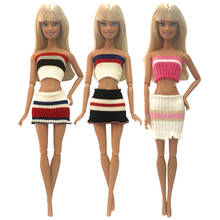 NK 2020 новейшее платье куклы ручной работы, вечерние наряды, топ, модное платье для куклы Барби, вязаный свитер ручной работы, поплавок, одежда JJ 2024 - купить недорого