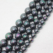 Mini. ¡el pedido es de 7 $! 8-16mm negro Multicolor perla redonda DIY cuentas sueltas de 15" 2024 - compra barato