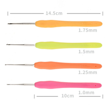 KOKNIT 4 цвета 4 шт./компл. алюминиевые + пластиковые ручки для вязания крючком набор вязальных спиц размером 1,0 мм, 1,25 мм, 1,5 мм, 1,75 мм 2024 - купить недорого