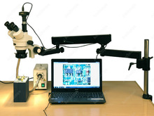 Articulating Stereo Microscope--AmScope Supplies 3.5X-180X Fiber Ring Articulating Zoom Stereo Microscope + 3MP Digital Camera 2024 - buy cheap