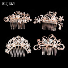 BLIJERY-accesorios para el cabello de estilo clásico para mujer, peines para el pelo de boda con perlas de Color oro rosa, joyería para el cabello, regalos para novias 2024 - compra barato