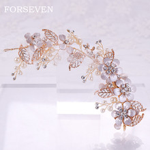 Pearl Flower Rhinestone Hair Clip Barrette Headbands Wedding Hairpin Headwear Accessories Jewelry For Woman 2024 - buy cheap