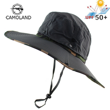 UPF 50+ Water Resistant Breathable Long Wide Brim Bucket Hat Men Women Boonie Hat Summer UV Protection Army Camo Sun Hat Fishing 2024 - buy cheap