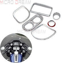 6pcs Chrome Motorcycle Inner Fairing Speedometer Radio Speaker Trim Cover Kit For Harley Road Glide FLTRX FLTRU FLTRXS 2015-Up 2024 - buy cheap