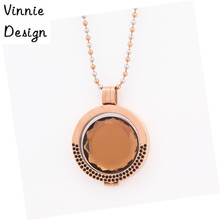 Vinnie-Colgante de lujo de oro rosa con cadena de dos tonos, juego de monedas marrones, joyería de diseño, Moneda 2024 - compra barato