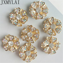 10 Uds. De diamantes de imitación de cristal dorado KC de aleación de Metal de 25MM para fabricación de joyas, abalorios de flores 2024 - compra barato