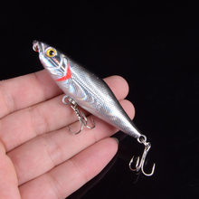 6 colors 7cm/2.76in 7.5g/0.26oz Fishing Lure Minnow Hard Bait with 2 Fishing Hooks Fishing Tackle Lure 3D Eyes 2024 - buy cheap