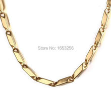 3mm/4mm/5mm 24'' Gold 316L Stainless Steel Stick  Link Chains Necklaces in Men's Women Fashion Jewelry 2024 - buy cheap