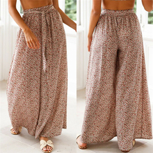 New Fashion Women Palazzo Floral Wide Leg Pants High Waist Loose Culottes Long Trousers Ladies Summer Casual Pants 2024 - buy cheap