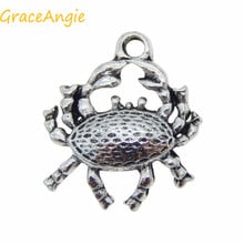 GraceAngie 15 unids/pack antiguo bonito playa verano océano Fiesta Temática cangrejo delicioso mariscos Animal colgante con forma Bisutería 2024 - compra barato