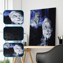 5D DIY Diamond Painting Cross Stitch Animal Full Square Diamond Embroidery Wolf Needlework Diamond Rhinestones Home Decoration 2024 - buy cheap