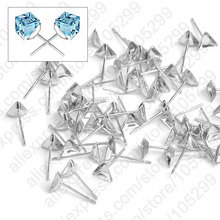 Wholesale 100PCS 925 Sterling Silver Ear Pin Pairs Stud Earrings Findings Earring Pins /Needles 2024 - buy cheap