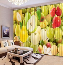 Cortina personalizada 3d bonita moderna para sala de estar cortina 3d personalizada para decoração personalizada frutas 2024 - compre barato