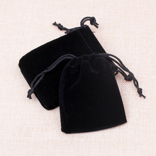 Sacolas de veludo pretas para embalar jóias, 5x7cm 7x9cm 9x12cm 10x16cm 15x20cm, saco de veludo barato com cordão para armazenar e embalar joias 2024 - compre barato