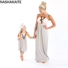 NASHAKAITE-vestidos a juego para madre e hija, moda de verano, vestido de tubo con hombros descubiertos, ropa familiar, ropa para mamá y yo 2024 - compra barato