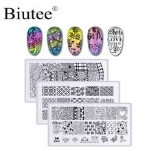 Biutee 3 Pcs/Set Rectangle Nail Stamping Plate Nail Art Stamping Image Plate DIY Stamp Template Nail Stencil Tool Kits 2024 - buy cheap